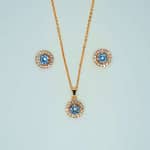 Rose Gold with Blue Gemstone Set