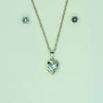 Sterling Silver Heart Pendant Necklace and Earrings Set