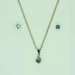 Sterling Silver Studded Pendant Set