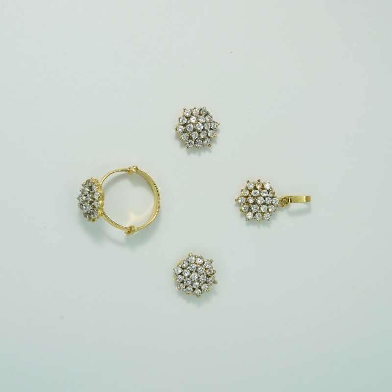 Gold- Tone Diamond Set for Women 1 3