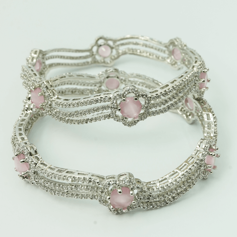 F-Jewels Silver Shine Karra Pair 1 silver shine karra