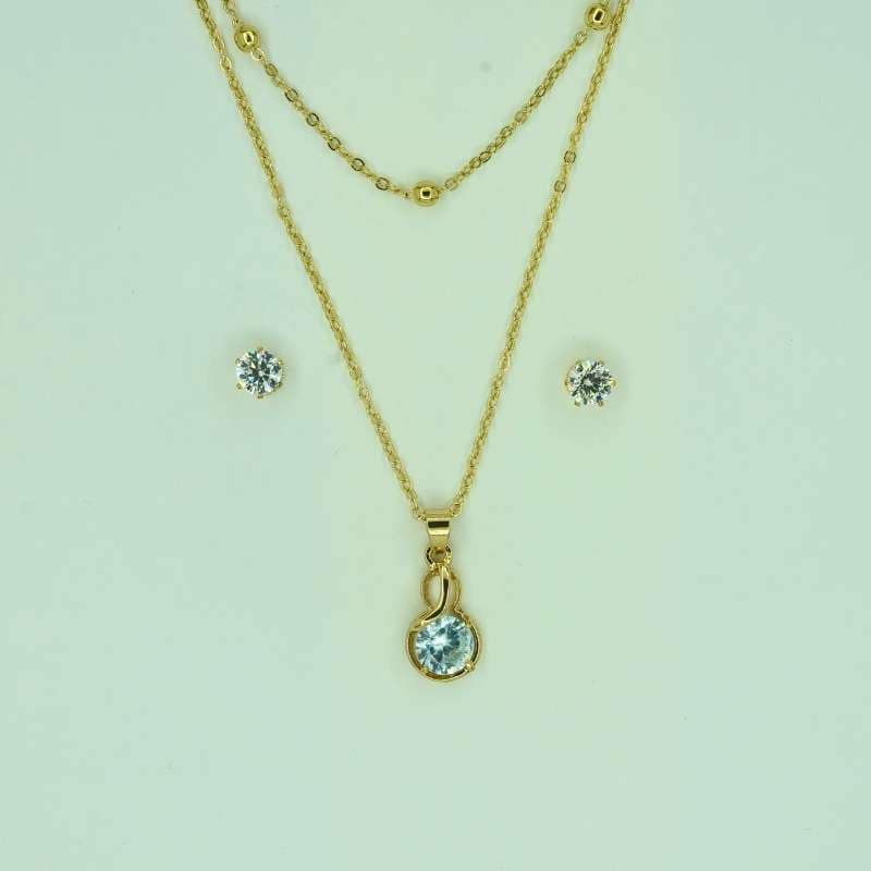 Gold Necklace & Earrings Set - Timeless Elegance 1 Gold Necklace & Earrings Set - Timeless Elegance