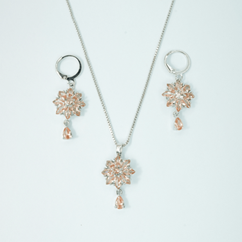 Stunning Pink Snowflake Necklace 1 13