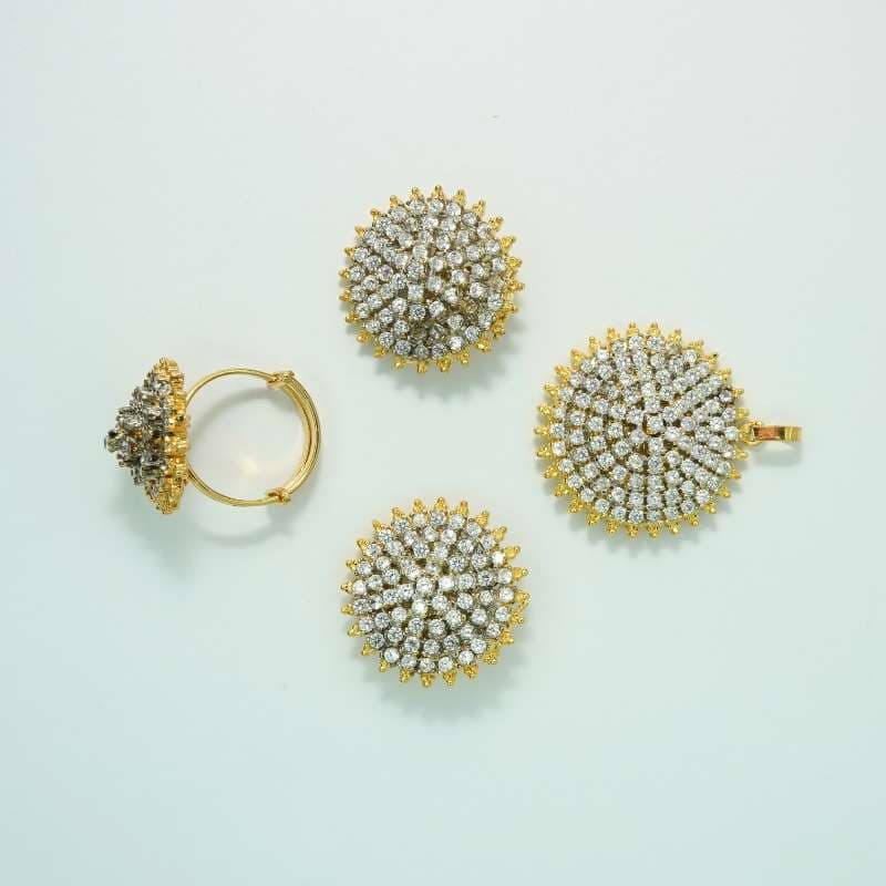 Luxurious Big Diamond-Cut Pendant Set for Women 1 4