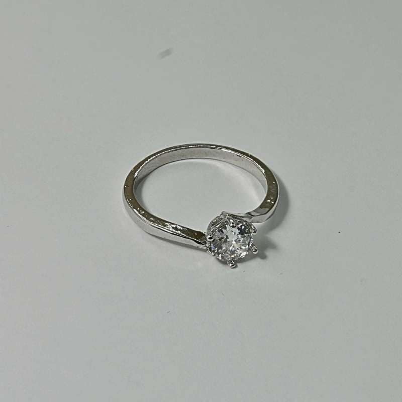 silver plated diamond ring
